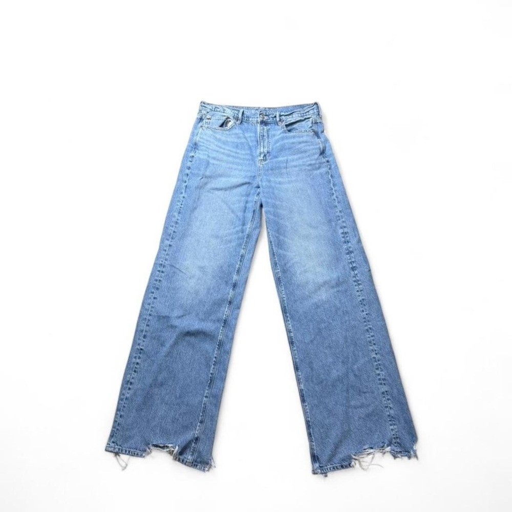American Eagle High-waisted wide-leg blue denim jeans